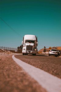 White truck on highway