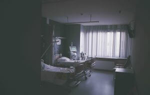 Dim hospital room