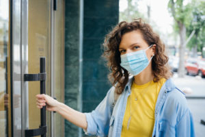 Maryland woman wearing mask 